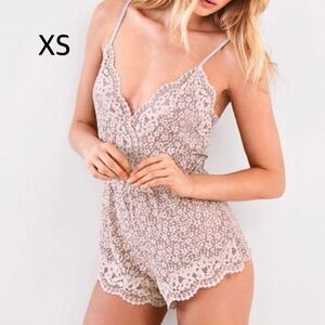 Lace Trimmed Women's Romper